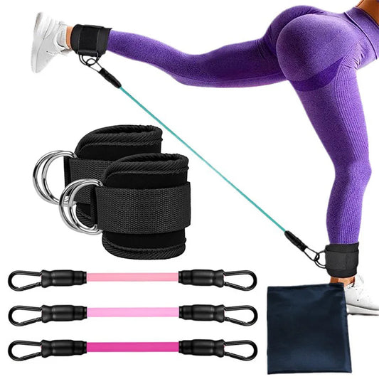 Elastic Ankle Straps for Resistance Band Leg Workouts